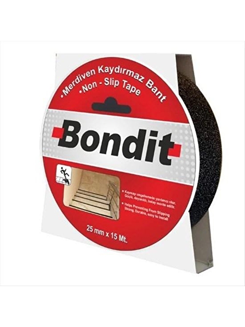 BNMK2515 MERDİVEN KAYDIRMAZ BANT Siyah 25 mm 15 mt BONDİT