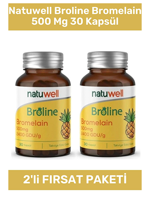 Natuwell Broline Bromelain 500 Mg 30 Kapsül - 2 Adet
