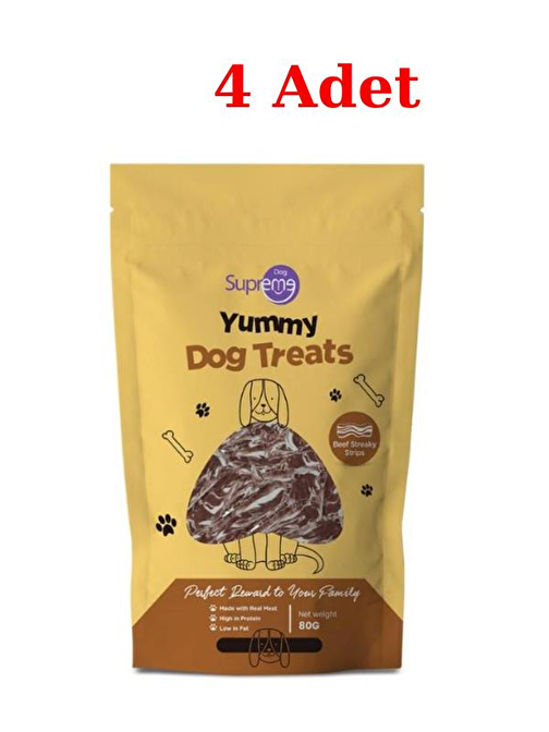 Supreme Sığır Etli  Şeritli Köpek Ödül Maması 80 Gr 4 Adet