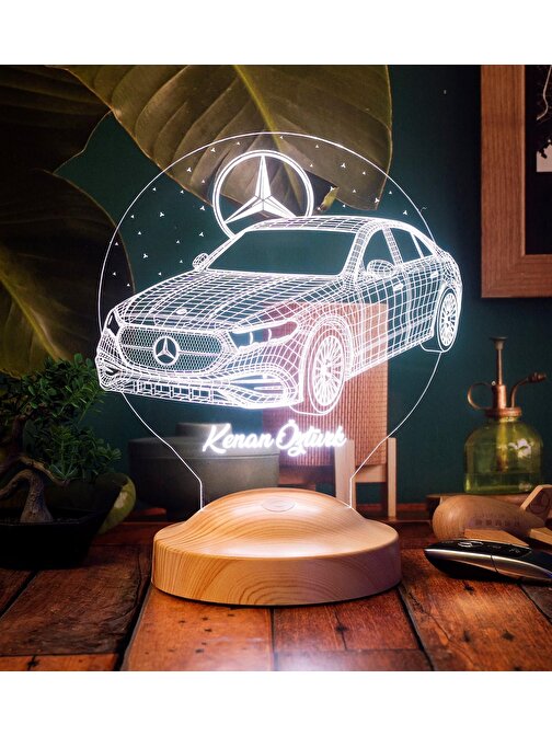 Mercedes Tasarımlı, Mercedes Benz Figürlü Led Masa Lambası, Mercedes Hayranlarına Dekoratif Hediye