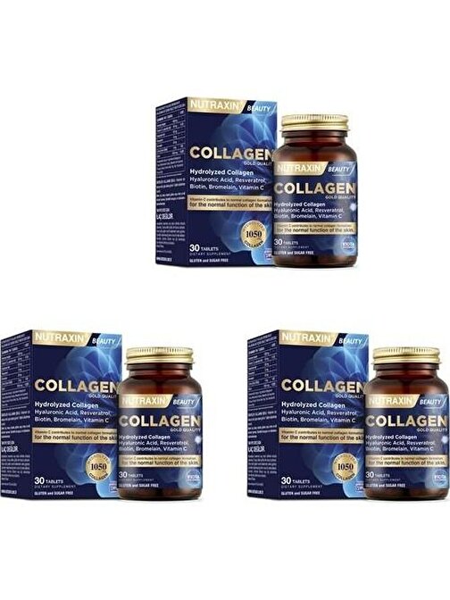 Nutraxin Beauty Gold Collagen 30 Tablet 3'lü Paket