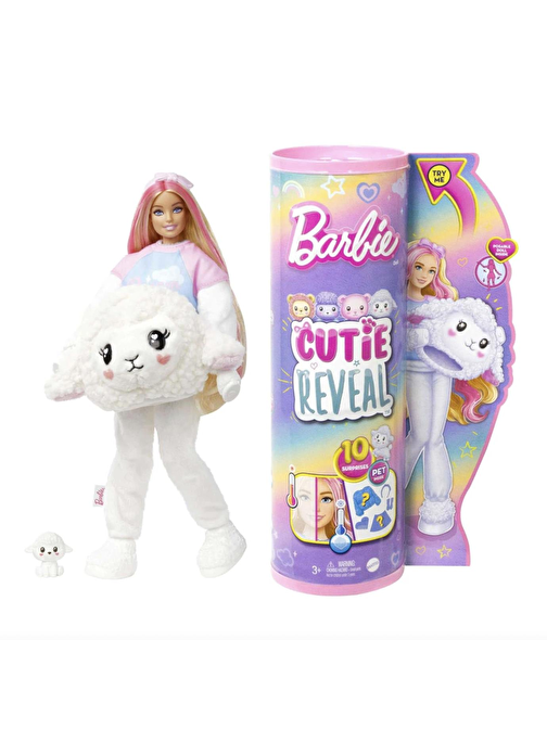 Barbie Cutie Reveal Bebekler Barbie Sevimli Kostümler Serisi - Kuzu HKR02-HKR03