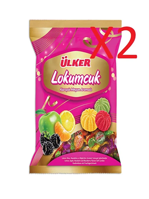 Lokumcuk Karışık Meyveli Yumuşak Şeker 350 gr X 2 Li Paket