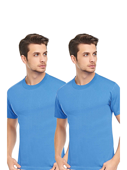 Erkek 2'li Slim Fit Sıfır Yaka Fanila T-Shirt