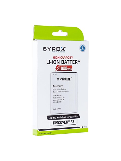 Syrox General Mobile Discovery E3 Batarya B152