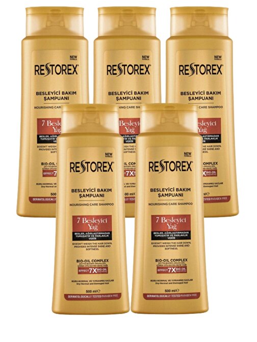 Restorex 7 Besleyici Bakım Şampuanı 5 x 500 ML