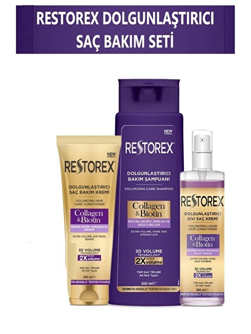 Restorex Collagen & Biotin Dolgunlaştırıcı Saç Bakım Seti