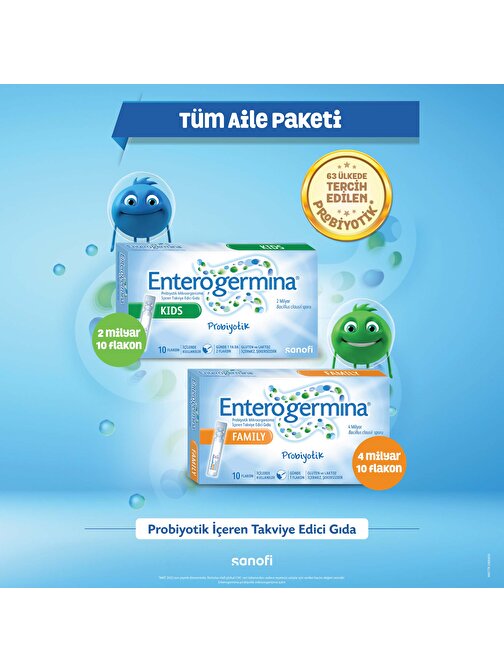 Enterogermina 2B  10 Flakon 4B 10 Flakon- Tüm aile için paket