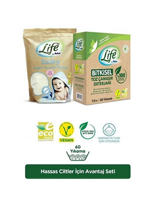 Life By Fakir Baby Granül Sabun ve Bitkisel Toz Deterjan Seti