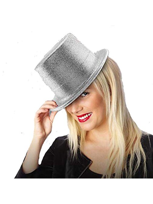 Himarry Gümüş Renk Uzun Plastik Simli Parti Şapkası