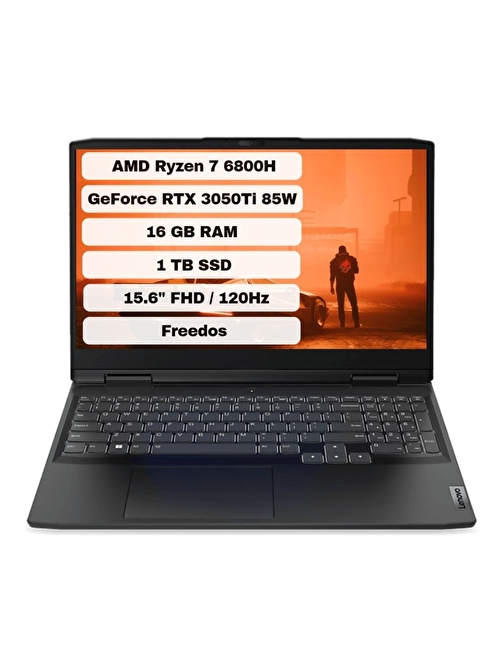 Lenovo IdeaPad Gaming 3 15ARH7 AMD Ryzen 7 6800H 16GB 1TB SSD RTX 3050Ti Freedos 15.6" FHD Taşınabilir Bilgisayar 82SB00X6TX