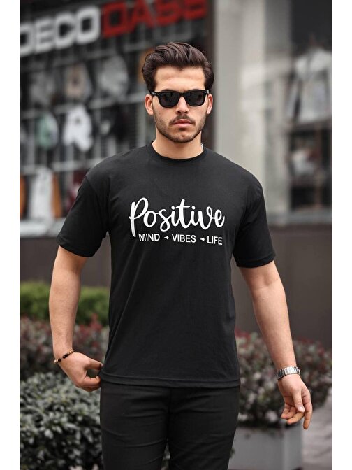 Positive Baskılı Oversize Tişört
