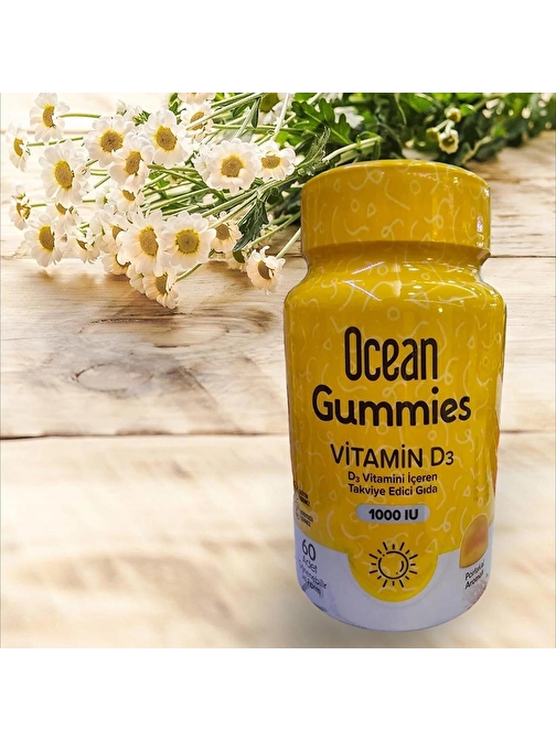 Ocean Gummies D3 Portakal Aromalı 60 Çiğnenebilir Jel form