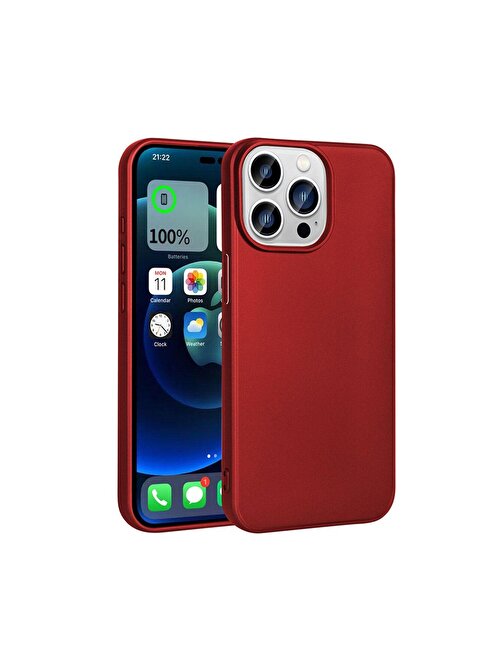iPhone 15 Pro Max Uyumlu ZORE Premier Silikon Kılıf-Kırmızı