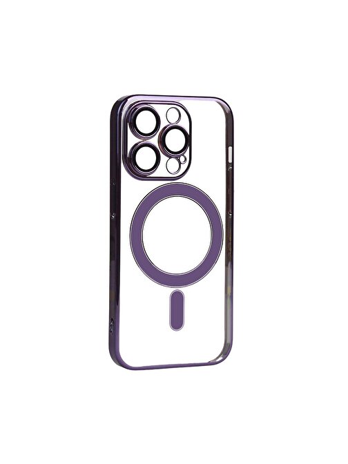 iPhone 14 Pro Max Uyumlu Kamera Korumalı Magsafe Sert PC ZORE Porto Kılıf-Derin Mor
