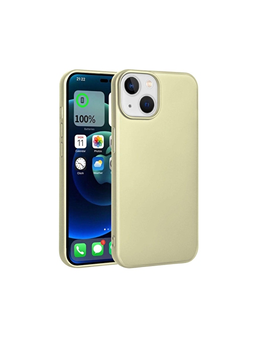 iPhone 15 Plus Uyumlu ZORE Premier Silikon Kılıf-Gold