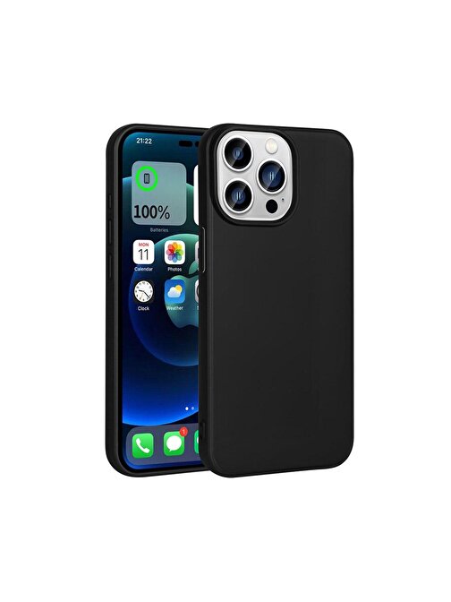 iPhone 15 Pro Max Uyumlu ZORE Premier Silikon Kılıf-Siyah