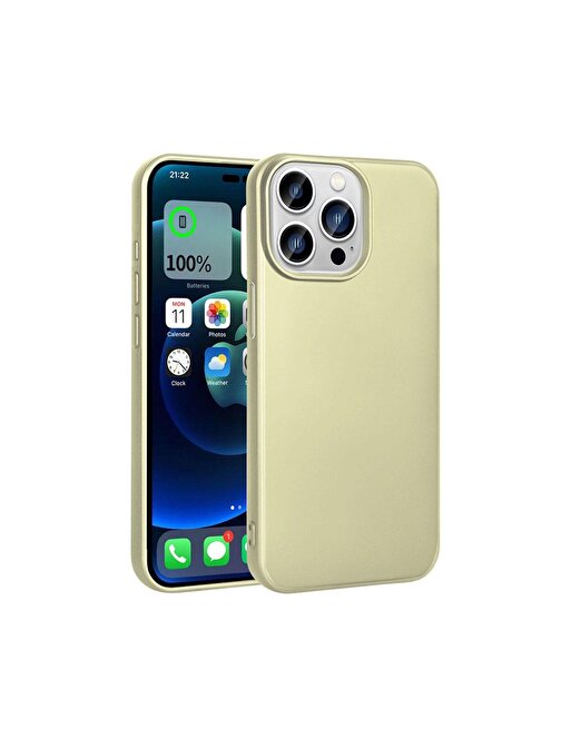 iPhone 15 Pro Uyumlu ZORE Premier Silikon Kılıf-Gold