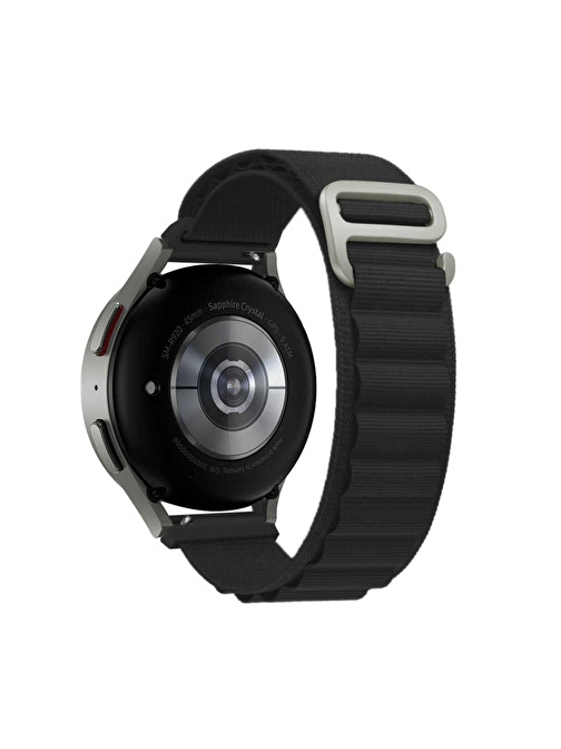 Galaxy Watch Active 2 44mm Uyumlu KRD-74 20mm Hasır ZORE Kordon Siyah