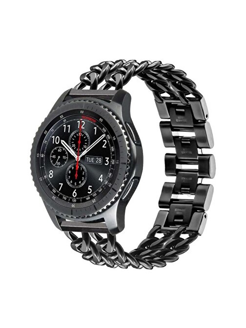 Huawei Watch GT 3 46mm Uyumlu KRD-17 Metal ZORE Kordon Siyah