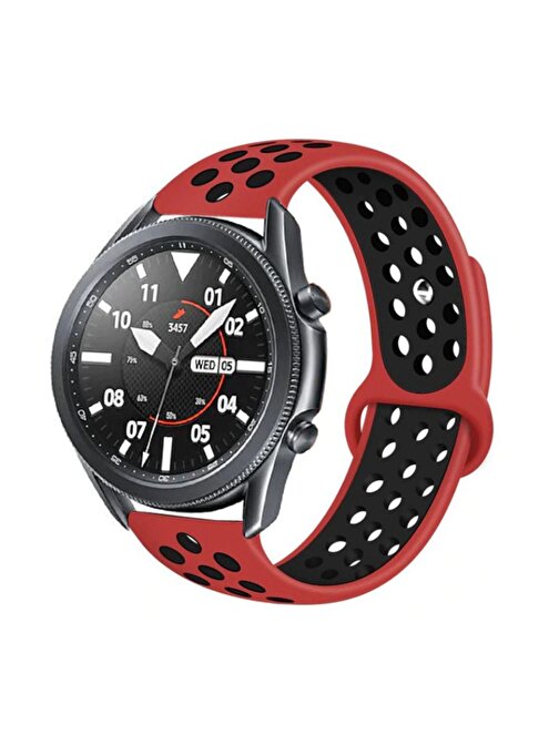 Huawei Watch GT 3 46mm KRD-02 Uyumlu ZORE Kordon Kırmızı-Siyah