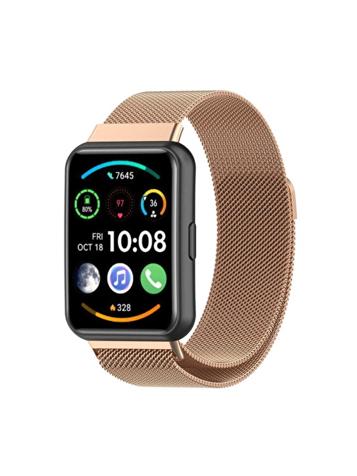 Huawei Watch Fit 2 Uyumlu KRD-01 Metal ZORE Kordon Rose Gold