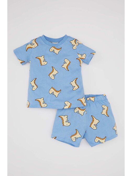 Erkek Bebek Dinazor Baskılı Kısa Kollu Penye Pijama Takımı C1997A524HS