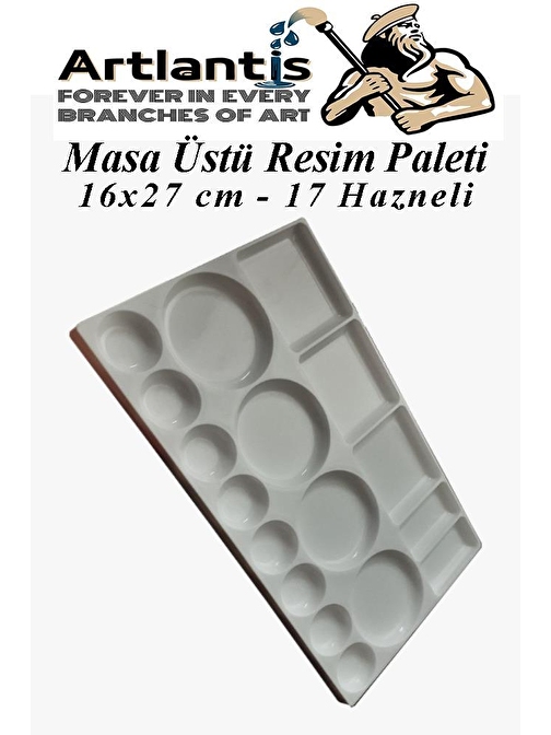 Masa Üstü Resim Paleti 1 Adet 17 Hazneli Boya Paleti 16X27 cm Sanatsal Boyalar İçin Palet Akrilik Boya Yağlı Boya Guaj Boya