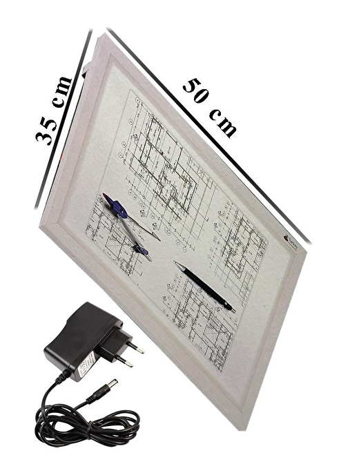 Led Işıklı Masa Üstü Çizim Masası 35x50 cm 1 Adet Teknik Proje Çizim Masası Masaüstü