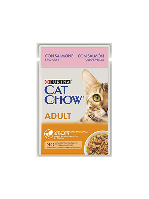 Cat Chow Pouch Somonlu Yetişkin Kedi Konservesi 6 Adet 85 Gr