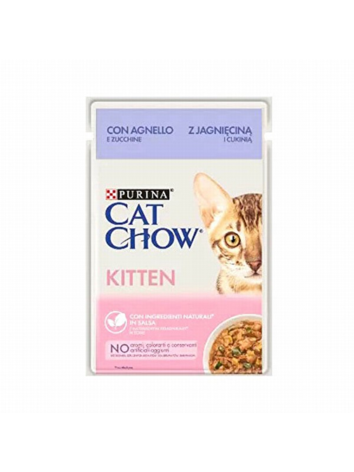 Cat Chow Kitten Pouch Kuzulu Yavru Kedi Konservesi 12 Adet 85 Gr