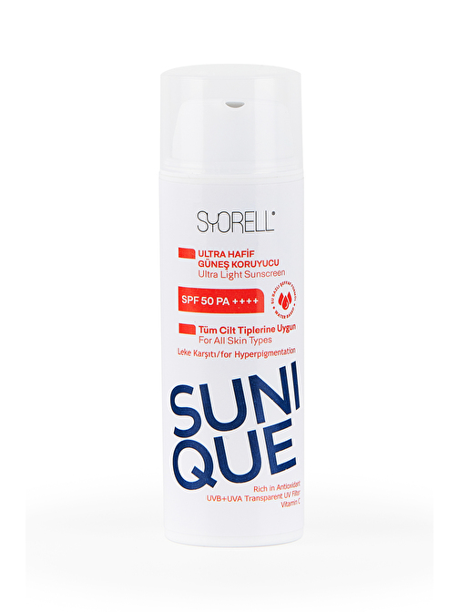 SUNIQUE Leke Karşıtı Ultra Hafif Güneş Koruyucu Krem 50 SPF