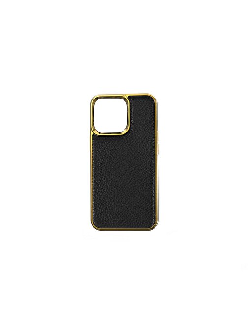 Apple iPhone 13 Kılıf Wiwu Genuine Leather Gold Calfskin Orjinal Deri Kapak