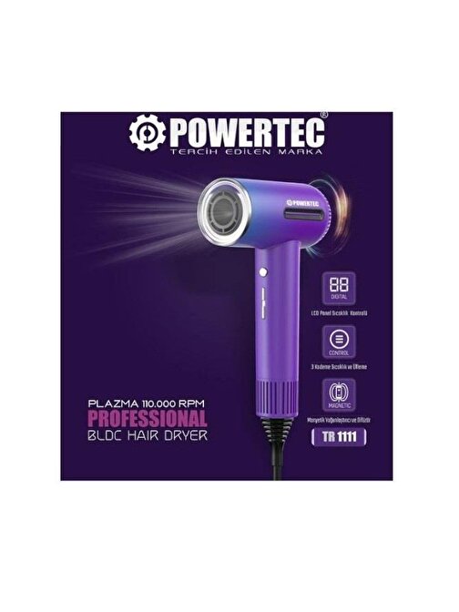 Powertec TR-1111 Delux Plazma Digital Fön Makinası