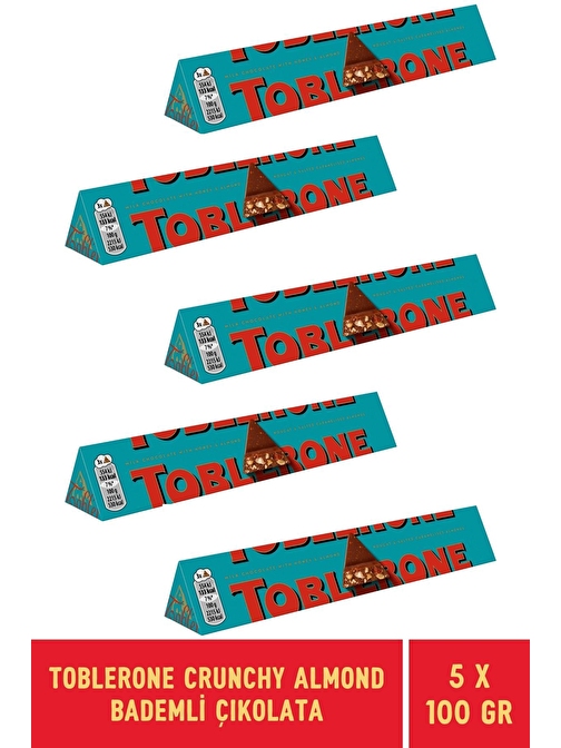 Toblerone Crunchy Almond Bademli Tablet Çikolata 100 gr - 6 Adet