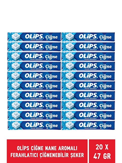 Olips Çiğne Nane Aromalı Ferahlatıcı Çiğnenebilir Şeker 47 gr - 20 Adet