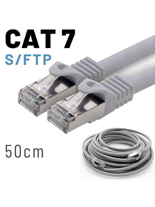 IRENIS 50 Cm CAT7 Kablo S/FTP LSZH Ethernet Network Lan Ağ Kablosu