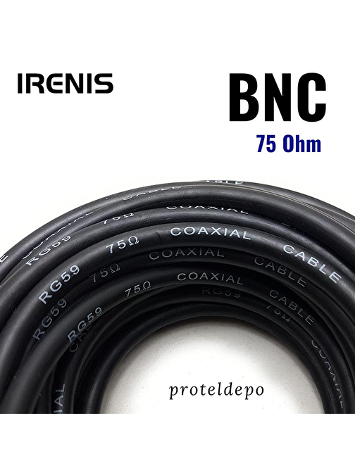 IRENIS BNC Kablo 75 Ohm RG59 Video, Kamera, CCTV