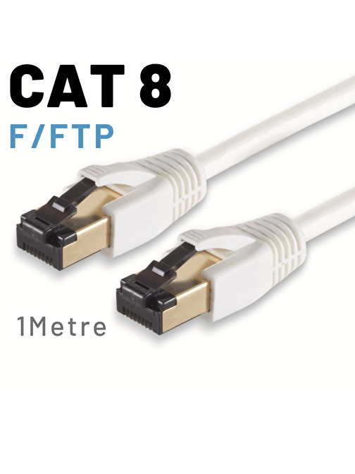 IRENIS 1 Metre CAT8 Kablo F/FTP LSZH Ethernet Network Lan Ağ Kablosu