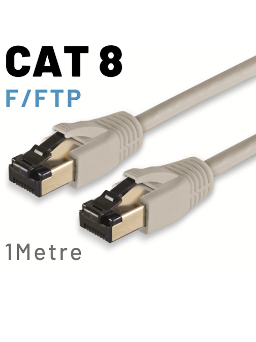 IRENIS 1 Metre CAT8 Kablo F/FTP LSZH Ethernet Network Lan Ağ Kablosu