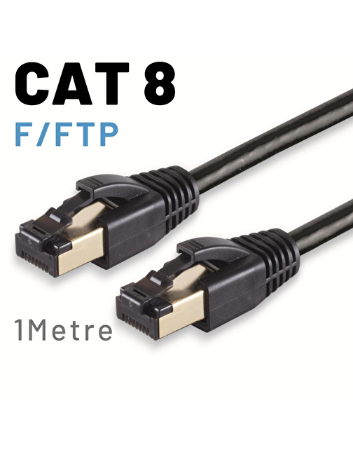 IRENIS 1 Metre CAT8 Kablo F/FTP LSZH Ethernet Network Lan Ağ Kablosu