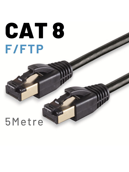 IRENIS 5 Metre CAT8 Kablo F/FTP LSZH Ethernet Network Lan Ağ Kablosu