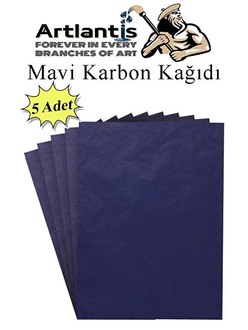 Mavi Karbon Kağıdı A4 5 Adet 21x29,7 cm Kopya Kağıdı Transfer Kağıdı Renkli Karbon Kağıdı
