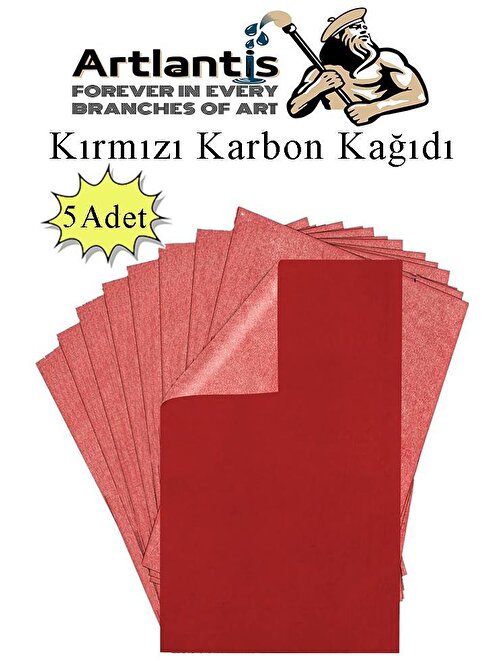 Kırmızı Karbon Kağıdı A4 5 Adet 21x29,7 cm Kopya Kağıdı Transfer Kağıdı Renkli Karbon Kağıdı
