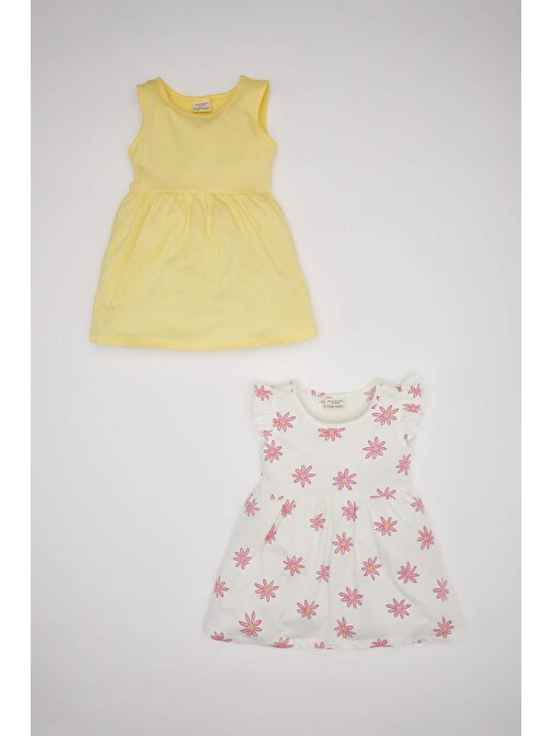 Kız Bebek Desenli Kolsuz 2li Elbise C0071A524SM