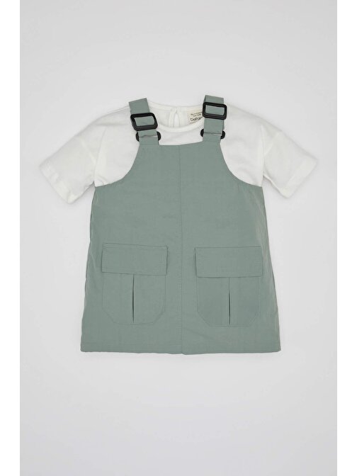 Kız Bebek Paraşüt Elbise Kısa Kollu Tişört 2li Takım C2272A524SM