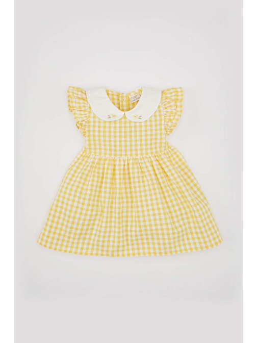 Kız Bebek Kareli Kısa Kollu Poplin Elbise C4536A524SM