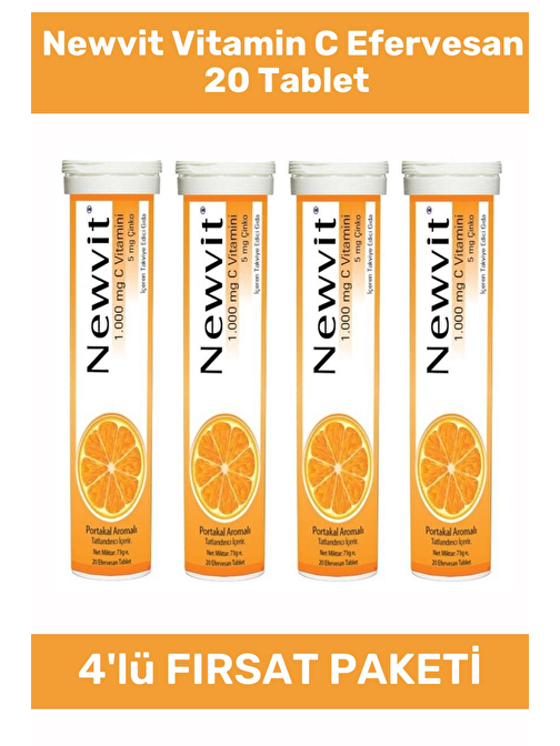 Newvit Vitamin C Efervesan 20 Tablet - 4 Adet