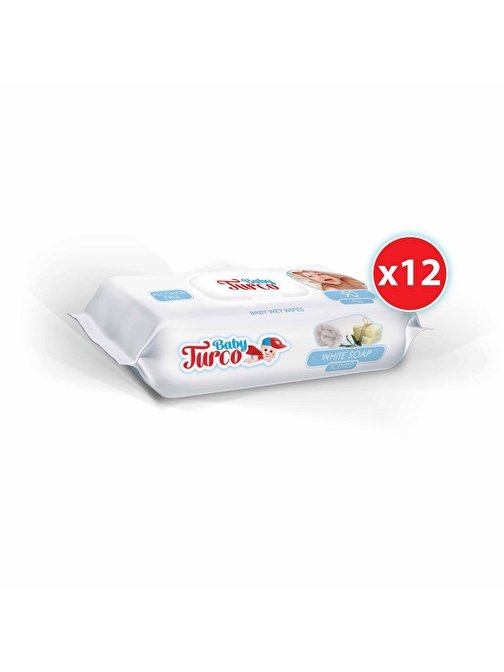 Baby Turco Beyaz Sabun Kokulu Islak Havlu 12X90 lı