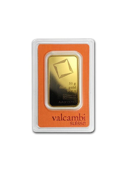 Valcambi 50 Gram Orange Gold Bar (999.9) 24 Ayar Külçe Altın